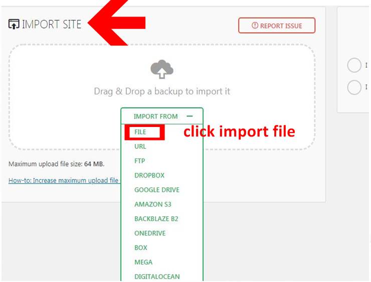 finish importing site