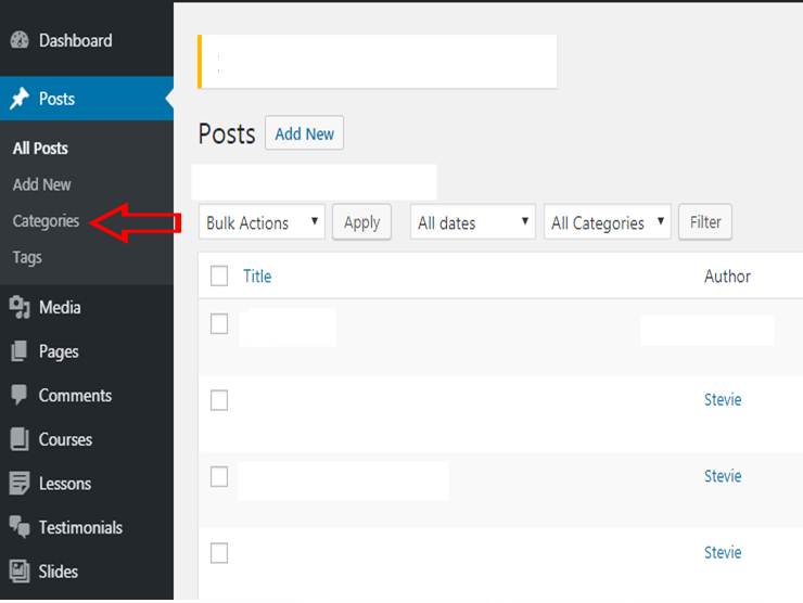 create categories and tags in WordPress