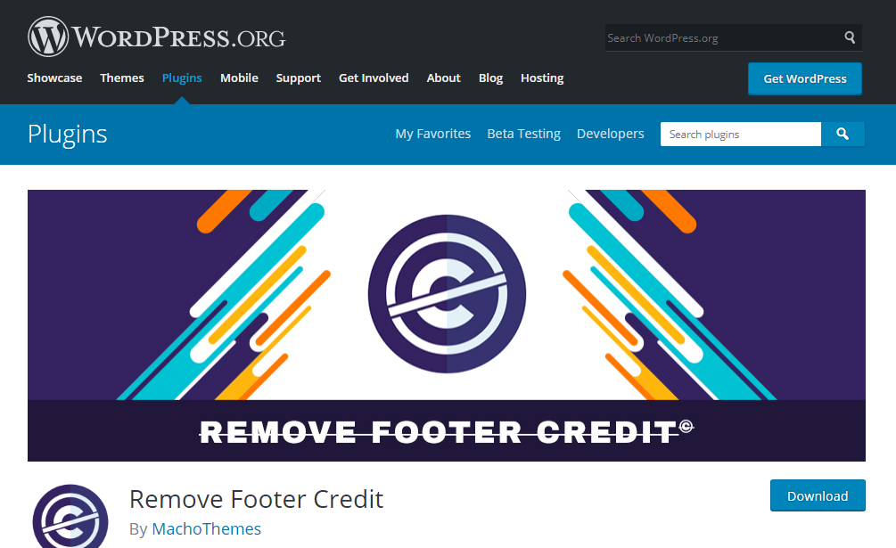 remove footer credits