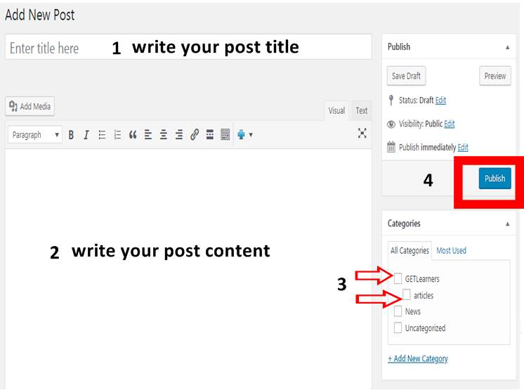 Create a post using category