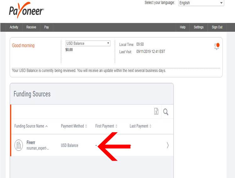 fiverr atach with payoneer
