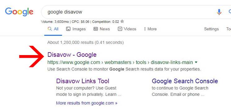 Google disavow