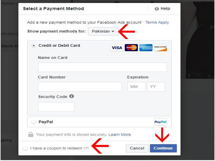 How to pay for sponsored ad on facebook