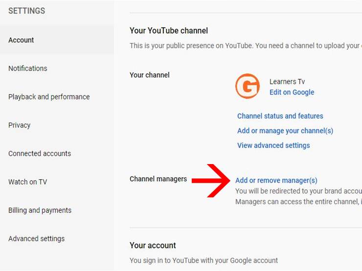 Change Youtube Email
