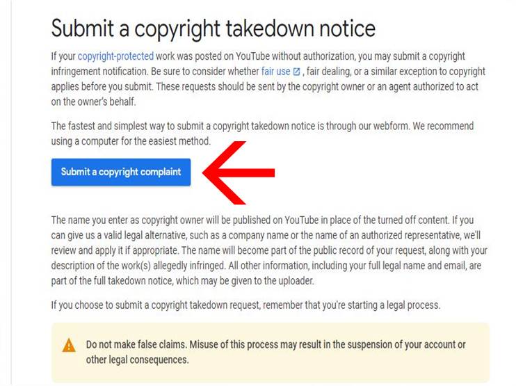 Submit a copyright complaint