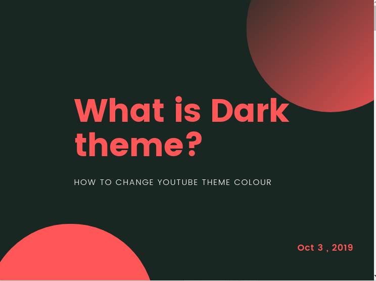 What is dark theme of Youtube How to change youtube colour
