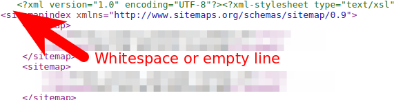 XML Parsing Error in Sitemap